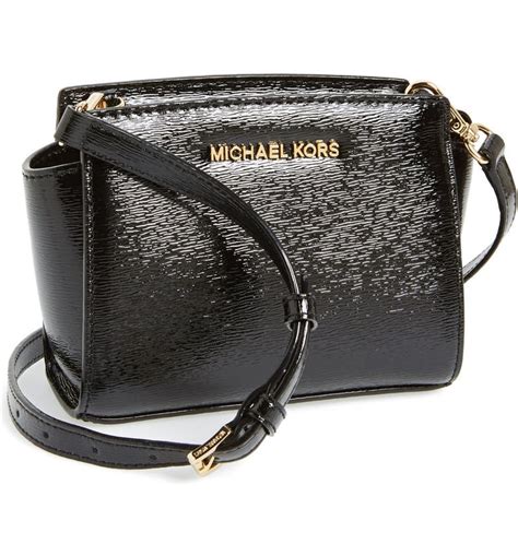 Michael Kors tan leather Mini Selma messenger Jet Set MK 